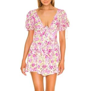 For Love & Lemons Paulina Floral Mini Dress